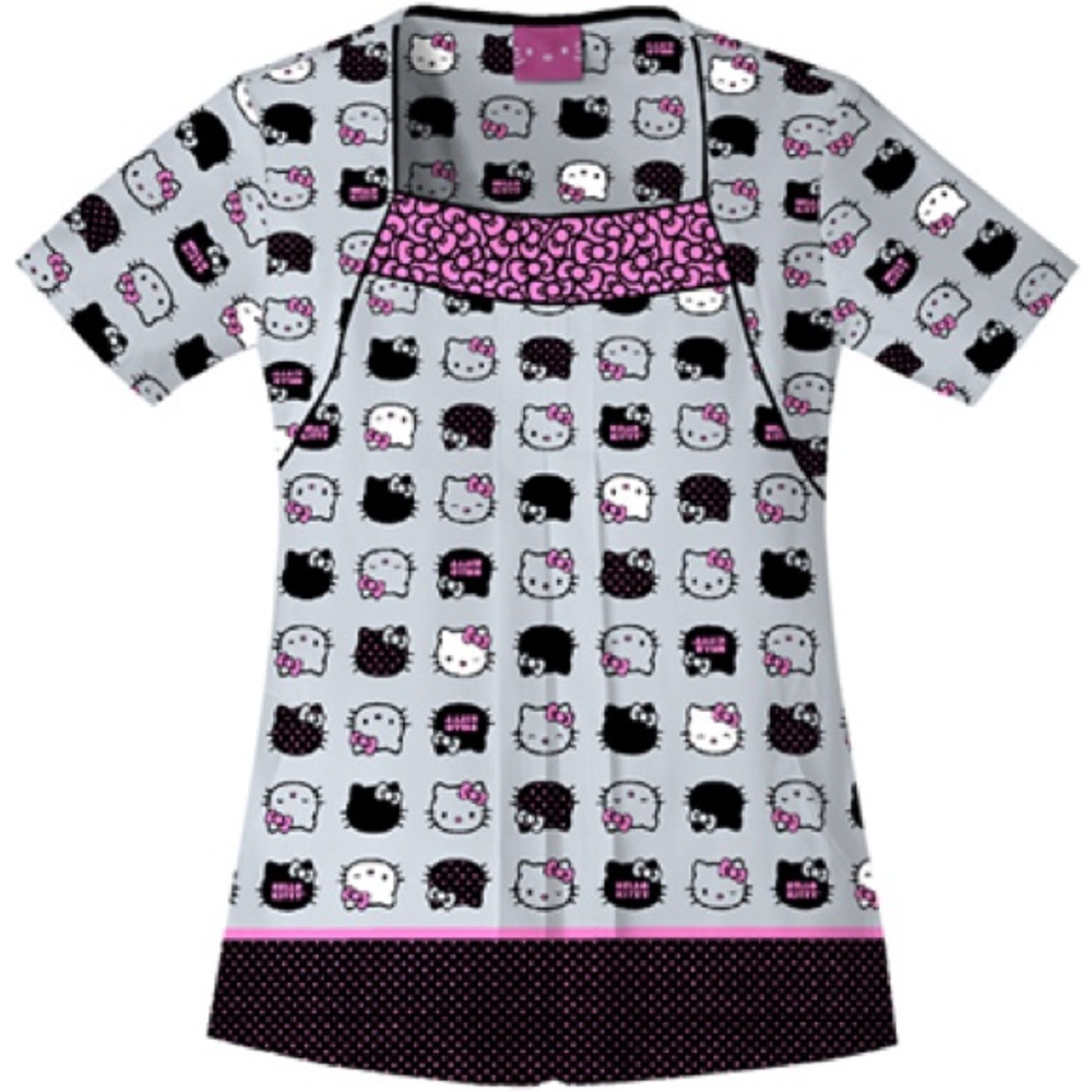 Hello Kitty Gray and Pink Patterned Top